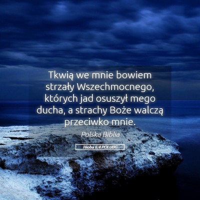 Picture 05 - Hioba 6:4 POLUBG - Tkwią we mnie bowiem strzały Wszechmocnego, - Bible Verse Picture
