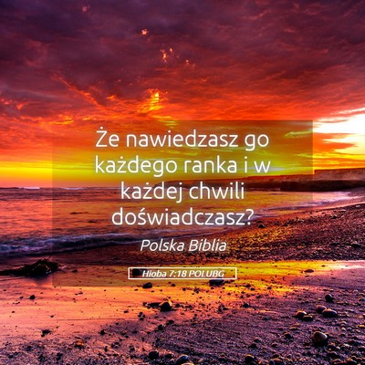 Picture 05 - Hioba 7:18 POLUBG - Że nawiedzasz go każdego ranka i w każdej - Bible Verse Picture
