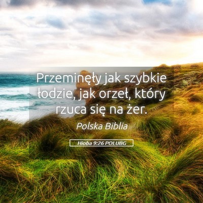 Picture 05 - Hioba 9:26 POLUBG - Przeminęły jak szybkie łodzie, jak orzeł, - Bible Verse Picture