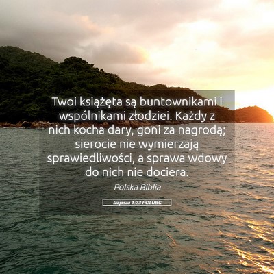 Picture 05 - Izajasza 1:23 POLUBG - Twoi książęta są buntownikami i wspólnikami - Bible Verse Picture