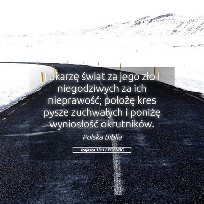Picture 05 - Izajasza 13:11 POLUBG - I ukarzę świat za jego zło i niegodziwych za - Bible Verse Picture