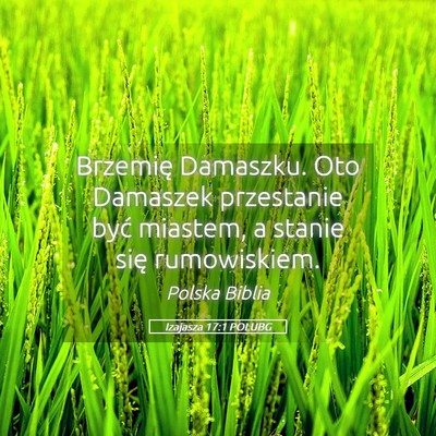 Picture 05 - Izajasza 17:1 POLUBG - Brzemię Damaszku. Oto Damaszek przestanie być - Bible Verse Picture