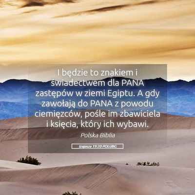 Picture 05 - Izajasza 19:20 POLUBG - I będzie to znakiem i świadectwem dla PANA - Bible Verse Picture