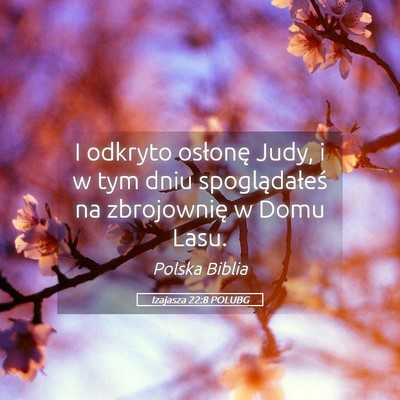 Picture 05 - Izajasza 22:8 POLUBG - I odkryto osłonę Judy, i w tym dniu - Bible Verse Picture