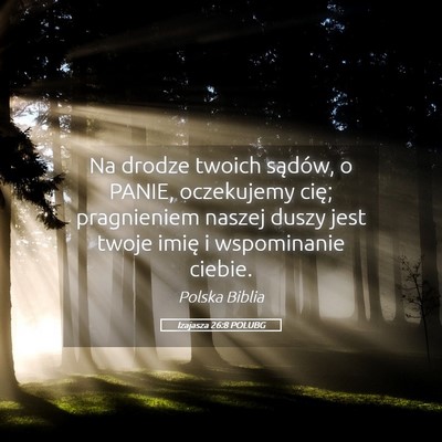 Picture 05 - Izajasza 26:8 POLUBG - Na drodze twoich sądów, o PANIE, oczekujemy - Bible Verse Picture
