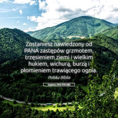 Picture 05 - Izajasza 29:6 POLUBG - Zostaniesz nawiedzony od PANA zastępów - Bible Verse Picture