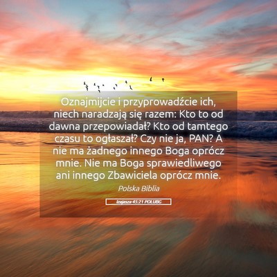 Picture 05 - Izajasza 45:21 POLUBG - Oznajmijcie i przyprowadźcie ich, niech - Bible Verse Picture