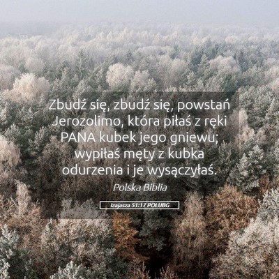 Picture 05 - Izajasza 51:17 POLUBG - Zbudź się, zbudź się, powstań Jerozolimo, - Bible Verse Picture