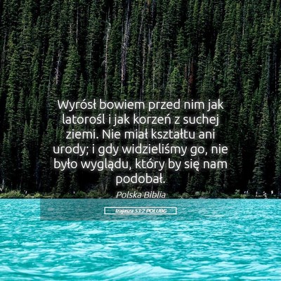 Picture 05 - Izajasza 53:2 POLUBG - Wyrósł bowiem przed nim jak latorośl i jak - Bible Verse Picture