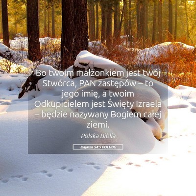 Picture 05 - Izajasza 54:5 POLUBG - Bo twoim małżonkiem jest twój Stwórca, PAN - Bible Verse Picture