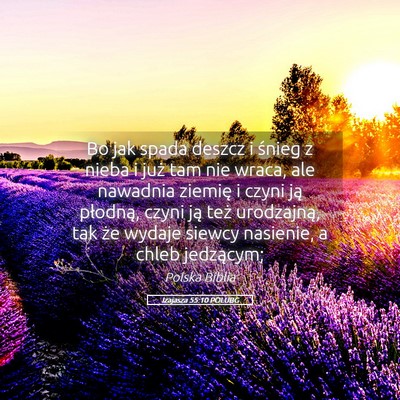 Picture 05 - Izajasza 55:10 POLUBG - Bo jak spada deszcz i śnieg z nieba i już tam - Bible Verse Picture