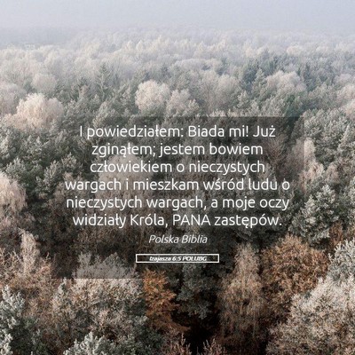 Picture 05 - Izajasza 6:5 POLUBG - I powiedziałem: Biada mi! Już zginąłem; - Bible Verse Picture