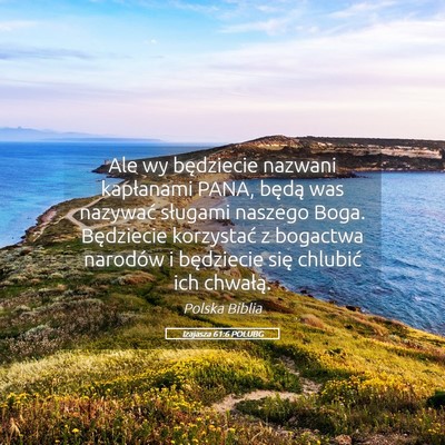 Picture 05 - Izajasza 61:6 POLUBG - Ale wy będziecie nazwani kapłanami PANA, będą - Bible Verse Picture