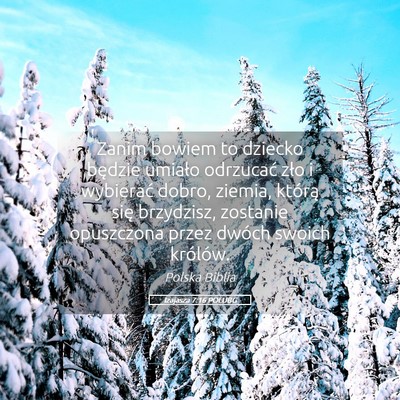 Picture 05 - Izajasza 7:16 POLUBG - Zanim bowiem to dziecko będzie umiało odrzucać - Bible Verse Picture