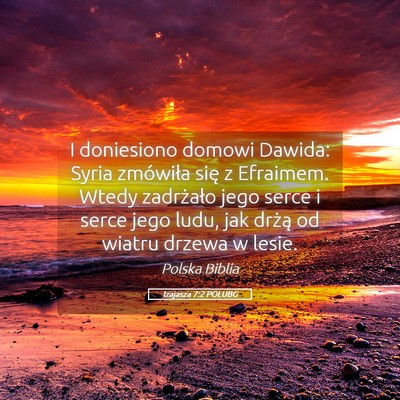 Picture 05 - Izajasza 7:2 POLUBG - I doniesiono domowi Dawida: Syria zmówiła się - Bible Verse Picture