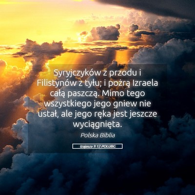 Picture 05 - Izajasza 9:12 POLUBG - Syryjczyków z przodu i Filistynów z tyłu; i - Bible Verse Picture