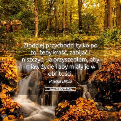 Picture 05 - Jana 10:10 POLUBG - Złodziej przychodzi tylko po to, żeby kraść, - Bible Verse Picture