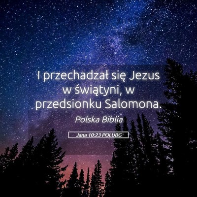 Picture 05 - Jana 10:23 POLUBG - I przechadzał się Jezus w świątyni, w - Bible Verse Picture