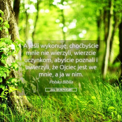 Picture 05 - Jana 10:38 POLUBG - A jeśli wykonuję, choćbyście mnie nie - Bible Verse Picture