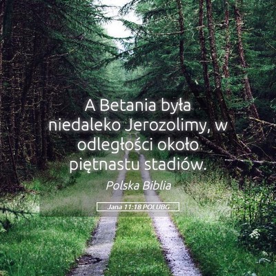 Picture 05 - Jana 11:18 POLUBG - A Betania była niedaleko Jerozolimy, w - Bible Verse Picture