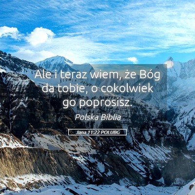 Picture 05 - Jana 11:22 POLUBG - Ale i teraz wiem, że Bóg da tobie, o cokolwiek - Bible Verse Picture