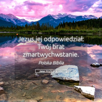 Picture 05 - Jana 11:23 POLUBG - Jezus jej odpowiedział: Twój brat - Bible Verse Picture