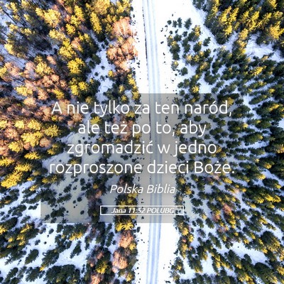 Picture 05 - Jana 11:52 POLUBG - A nie tylko za ten naród, ale też po to, aby - Bible Verse Picture