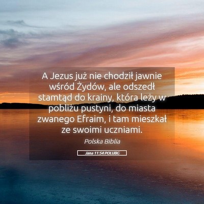 Picture 05 - Jana 11:54 POLUBG - A Jezus już nie chodził jawnie wśród Żydów, - Bible Verse Picture