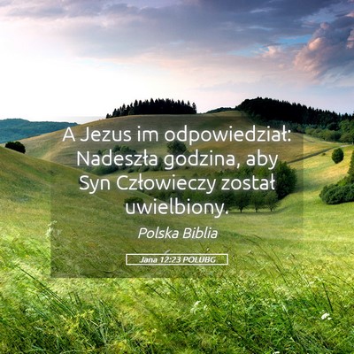 Picture 05 - Jana 12:23 POLUBG - A Jezus im odpowiedział: Nadeszła godzina, aby - Bible Verse Picture
