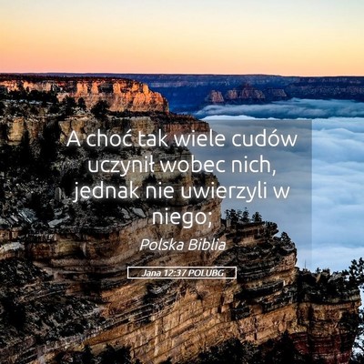 Picture 05 - Jana 12:37 POLUBG - A choć tak wiele cudów uczynił wobec nich, - Bible Verse Picture