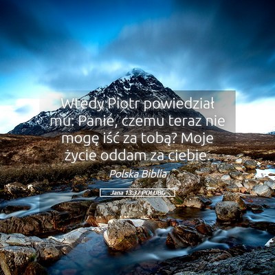 Picture 05 - Jana 13:37 POLUBG - Wtedy Piotr powiedział mu: Panie, czemu teraz - Bible Verse Picture