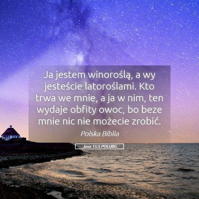 Picture 05 - Jana 15:5 POLUBG - Ja jestem winoroślą, a wy jesteście - Bible Verse Picture