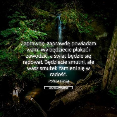 Picture 05 - Jana 16:20 POLUBG - Zaprawdę, zaprawdę powiadam wam: Wy będziecie - Bible Verse Picture