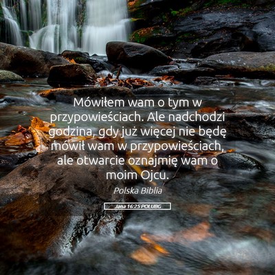 Picture 05 - Jana 16:25 POLUBG - Mówiłem wam o tym w przypowieściach. Ale - Bible Verse Picture
