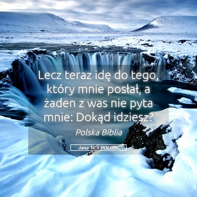 Picture 05 - Jana 16:5 POLUBG - Lecz teraz idę do tego, który mnie posłał, a - Bible Verse Picture
