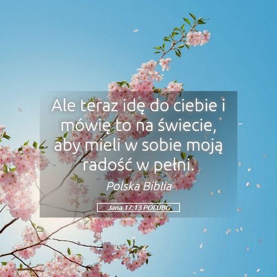 Picture 05 - Jana 17:13 POLUBG - Ale teraz idę do ciebie i mówię to na - Bible Verse Picture