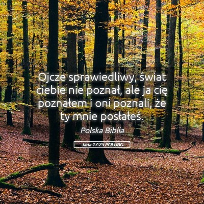 Picture 05 - Jana 17:25 POLUBG - Ojcze sprawiedliwy, świat ciebie nie poznał, - Bible Verse Picture