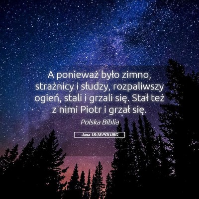 Picture 05 - Jana 18:18 POLUBG - A ponieważ było zimno, strażnicy i słudzy, - Bible Verse Picture