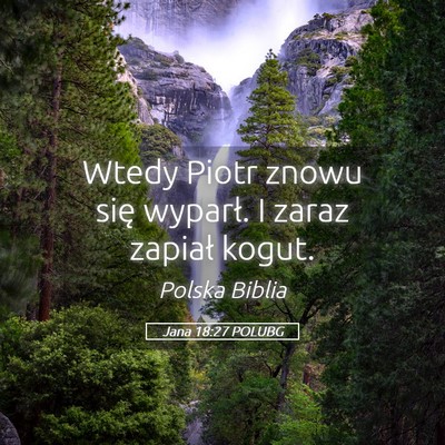 Picture 05 - Jana 18:27 POLUBG - Wtedy Piotr znowu się wyparł. I zaraz zapiał - Bible Verse Picture