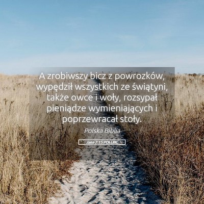 Picture 05 - Jana 2:15 POLUBG - A zrobiwszy bicz z powrozków, wypędził - Bible Verse Picture