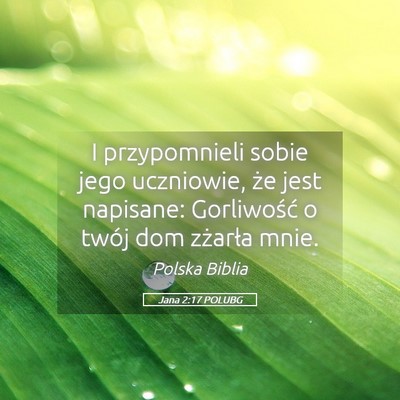 Picture 05 - Jana 2:17 POLUBG - I przypomnieli sobie jego uczniowie, że jest - Bible Verse Picture