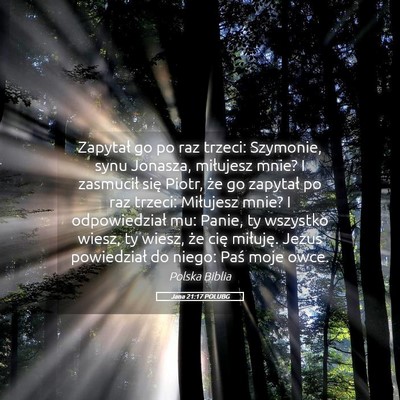 Picture 05 - Jana 21:17 POLUBG - Zapytał go po raz trzeci: Szymonie, synu - Bible Verse Picture