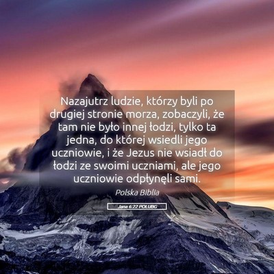 Picture 05 - Jana 6:22 POLUBG - Nazajutrz ludzie, którzy byli po drugiej stronie - Bible Verse Picture
