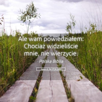 Picture 05 - Jana 6:36 POLUBG - Ale wam powiedziałem: Chociaż widzieliście - Bible Verse Picture