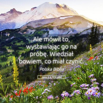 Picture 05 - Jana 6:6 POLUBG - Ale mówił to, wystawiając go na próbę. - Bible Verse Picture