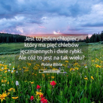 Picture 05 - Jana 6:9 POLUBG - Jest tu jeden chłopiec, który ma pięć - Bible Verse Picture