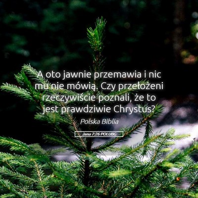 Picture 05 - Jana 7:26 POLUBG - A oto jawnie przemawia i nic mu nie mówią. Czy - Bible Verse Picture