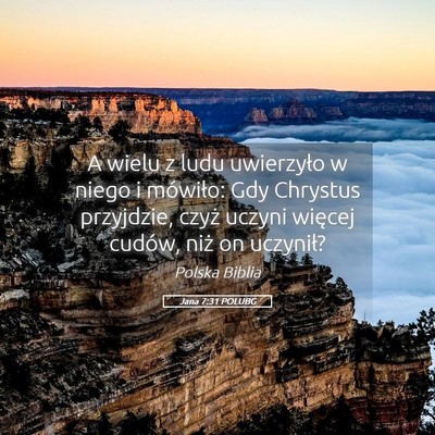 Picture 05 - Jana 7:31 POLUBG - A wielu z ludu uwierzyło w niego i mówiło: Gdy - Bible Verse Picture