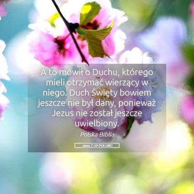 Picture 05 - Jana 7:39 POLUBG - A to mówił o Duchu, którego mieli otrzymać - Bible Verse Picture