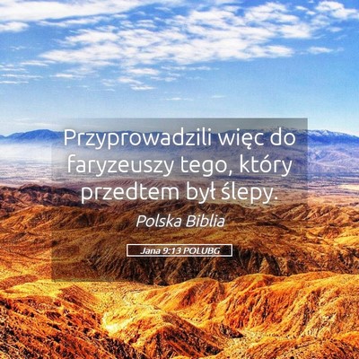 Picture 05 - Jana 9:13 POLUBG - Przyprowadzili więc do faryzeuszy tego, który - Bible Verse Picture
